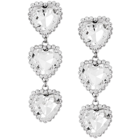 Alessandra rich hearts drop crystal earrings NEW - Picture 2 of 7